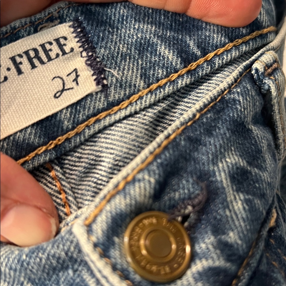 Free People Final Countdown Wide Leg Jeans in Zero Blue 27 - Picture 8 of 11